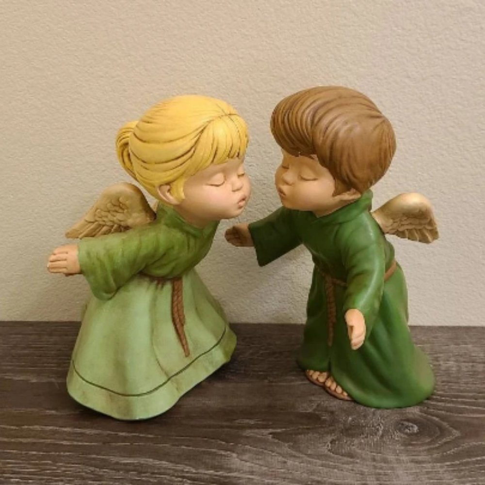 1970's Handmade Large Angel Figurines